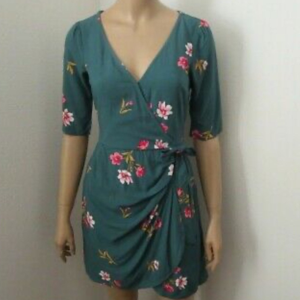 ABERCROMBIE || floral green dress